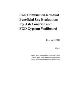 Coal Combustion Residual Beneficial Use Evaluation Report