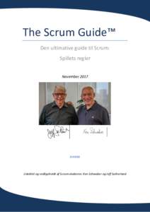 The Scrum Guide™ Den ultimative guide til Scrum: Spillets regler NovemberDANISH