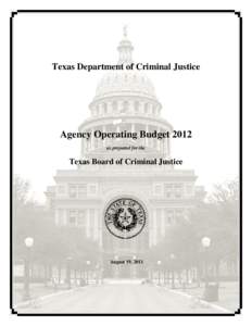 FY 2012 Agency Operating Budget