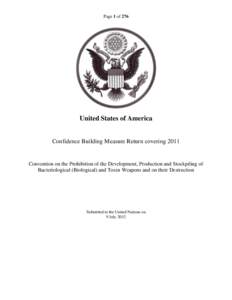 Page 1 of 276  United States of America Confidence Building Measure Return covering 2011