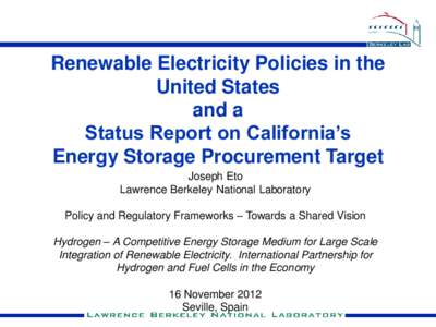 Electric power distribution / Energy policy / Renewable portfolio standard / Renewable-energy law / Energy storage / Solar power / California Public Utilities Commission / Electrical grid / Energy / Renewable energy policy / Renewable electricity