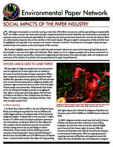 Environmental Paper Network July 2007 SOCIAL IMPACTS OF THE PAPER INDUSTRY  G