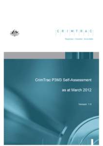 CrimTrac P3M3 Self Assessment 2012