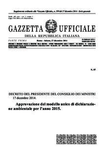 Supplemento ordinario alla “Gazzetta Ufficiale„ n. 299 del 27 dicembreSerie generale Spediz. abb. post. 45% 2, comma 20/b - art.- 1,art.comma 1