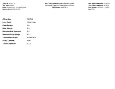TDMS No[removed]Test Type: 90-DAY E03: TDMS CAMERA-READY GROWTH CURVE  Nanoscale material (Fullerene-C60 1 micron)