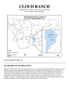 CLOUD RANCH Watershed # 13-Upper Yellowstone River Basin Sweet Grass County, Montana LAND OWNERSHIP: PRIVATE