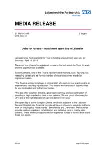 MEDIA RELEASE 27 Marchpages  CHS_003_15