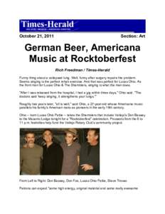 October 21, 2011  Section: Art German Beer, Americana Music at Rocktoberfest