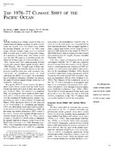 FEATURE  THECLIMATE SHIFT OF THE PACIFIC OCEAN By Arthur J. Miller, Daniel R. Cayan, Tim P. Barnett, Nicholas E. G r a h a m and Josef M. O b e r h u b e r