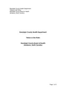 Entheogens / Public health / Asheboro /  North Carolina / Health / Tobacco control / Tobacco