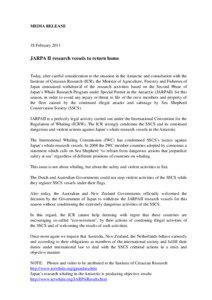 MEDIA RELEASE  18 February 2011