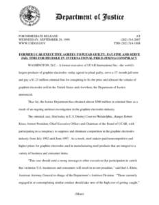 FOR IMMEDIATE RELEASE WEDNESDAY, SEPTEMBER 29, 1999 WWW.USDOJ.GOV AT[removed]