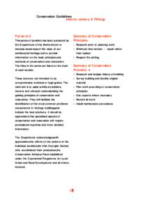 Conservation Guidelines Interior Joinery & Fittings F orew ord  Summary of Conservation