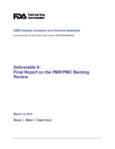 Final Report on the PMR/PMC Backlog Review
