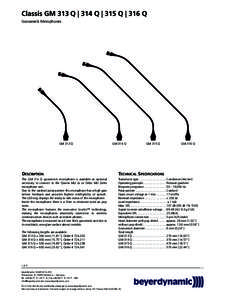 Classis GM 313 Q | 314 Q | 315 Q | 316 Q Gooseneck Microphones GM 313 Q  GM 314 Q