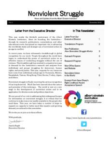 Nonviolent Struggle News and Updates from the Albert Einstein Institution Vol. 1 December 2013