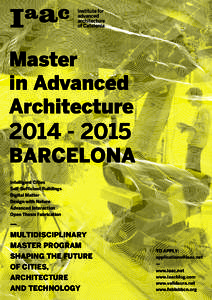 Master in Advanced Architecture[removed]BARCELONA