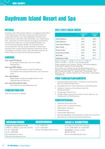 INSEL RESORTS  Daydream Island Resort and Spa DETAILSRACK RATES