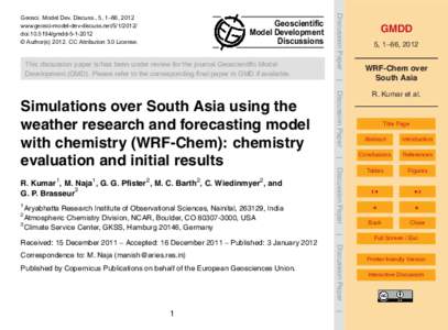 Geoscientific Model Development Discussions This discussion paper is/has been under review for the journal Geoscientific Model Development (GMD). Please refer to the corresponding final paper in GMD if available.