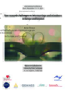 International conference Paris, November 12-13, 2015 Esther Cantero, DayLove, CC BY-NC-ND  New research challenges on intermarriage and mixedness