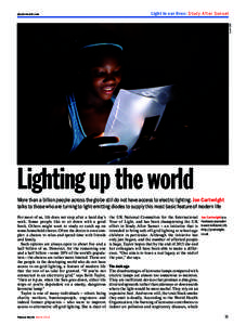 Light in our lives: Study Af ter Sunset LuminAID phy sic s wor ld.com  Lighting up the world