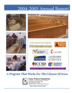 [removed]Annual Report  Iowa City Community School District A Program That Works For The Citizens Of Iowa Iowa Prison Industries