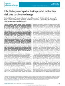 Life history and spatial traits predict extinction risk due to climate change
