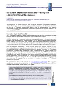 The 4th European eGovernment Awards look for the best practices in Europe