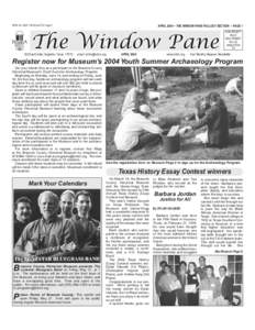 APRIL 20, 2004 THE BULLETIN Page 5  APRIL 2004 ~ THE WINDOW PANE PULLOUT SECTION ~ PAGE 1 The Window Pane