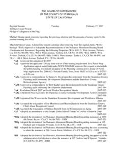 February 27, [removed]Board of Supervisors Minutes
