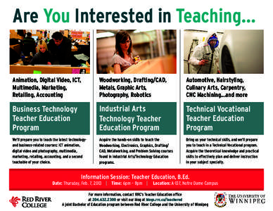 Are You Interested in Teaching...  Animation, Digital Video, ICT, Multimedia, Marketing, Retailing, Accounting