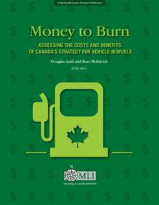 A Macdonald-Laurier Institute Publication  Money to Burn ASSESSING THE COSTS AND BENEFITS OF CANADA’S STRATEGY FOR VEHICLE BIOFUELS Douglas Auld and Ross McKitrick