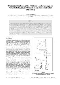 The zoobenthic fauna of the Nhlabane coastal lake system, KwaZulu-Natal, South Africa, 20 years after construction of a barrage