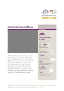 CLOSER LOOK  Australia’s Parliament House FAST FACTS  Mitchell/Giurgola