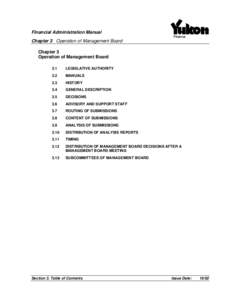 Financial Administration Manual Chapter 3 Operation of Management Board Chapter 3 Operation of Management Board 3.1