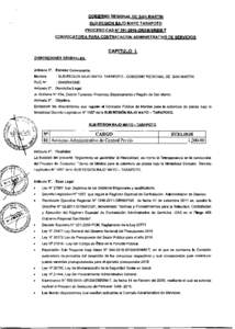 GOBIERNO REGIONAL DE SAN MARTIN SUB REGION BAJO MAYO TARAPOTO PROCESO CAS N° GRSM/SRBM-T CONVOCATORIA PARA CONTRAT ACION ADMINISTRATIVO DE SERVICIOS  CAPITULO l.