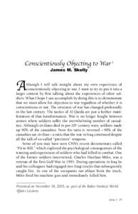 Conscientiously Objecting to War 1  A James M. Skelly