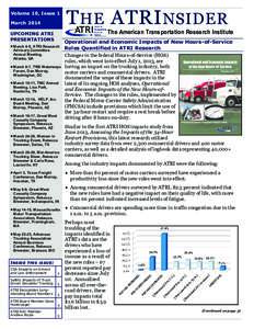 Volume 10, Issue 1 March 2014 T HE ATRI NSIDER  The American Transportation Research Institute