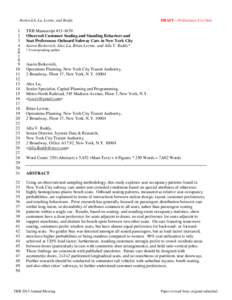 Observed Customer Seating and Standing Behaviors and Seat Preferences Onboard Subway Cars in New York City