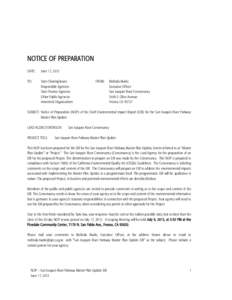 NOTICE OF PREPARATION DATE: June 17, 2013  TO: