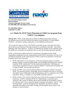 Microsoft Word - NCSC_NAEYC Accreditation 2010 release