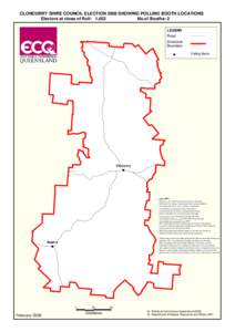 CLONCURRY SHIRE COUNCIL ELECTION 2008 SHOWING POLLING BOOTH LOCATIONS Electors at close of Roll: 1,652 No.of Booths: 2 LEGEND Road Divisional