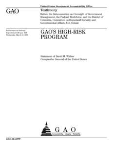 GAO-06-497T GAO's High-Risk Program