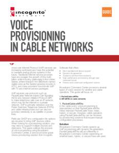 GUIDE  VOICE PROVISIONING IN CABLE NETWORKS Voice over Internet Protocol (VoIP) services are