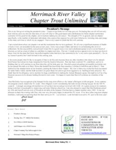 Merrimack River Valley Chapter Trout Unlimited Volume xvi Issue 9 May 2008
