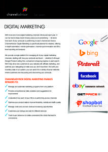 DATA SHEET  be seen. DIGITAL MARKETING With more and more digital marketing channels introduced each year, it