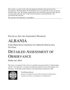 This volume is a product of the staff of the International Bank for Reconstruction and Development / The World Bank. The World Bank does not guarantee the accuracy of the data included in this work. The findings, interpr