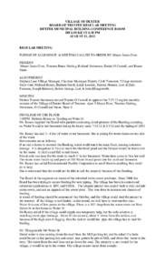 VILLAGE OF DEXTER BOARD OF TRUSTEE REGULAR MEETING DEXTER MUNICIPAL BUILDING CONFERENCE ROOM 100 LOCKE ST 6:30 PM AUGUST 21, 2012