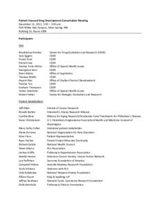 Patient-focused drug development consultation meeting minutes, [removed]