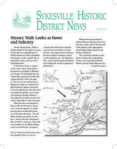 SYKESVILLE HISTORIC DISTRICT NEWS Spring, 2003